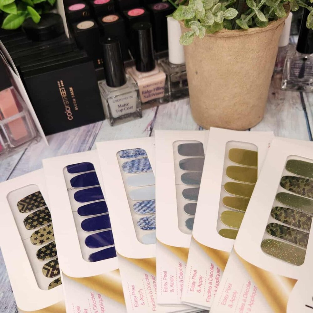 Color Street Press On Nail Bundle- Blue And Green Nail Designs